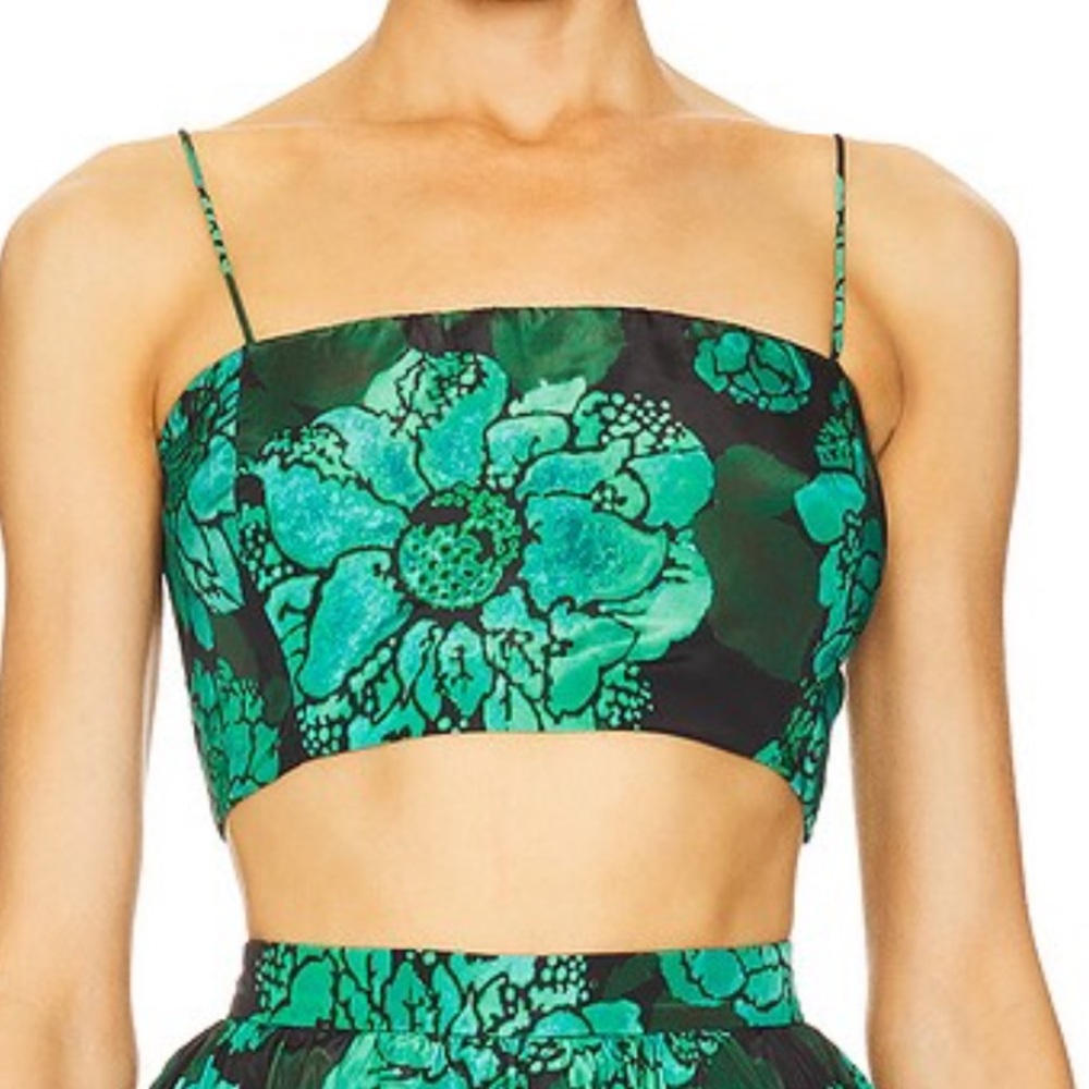 New without Tags Rhode Penny Top in Bahia Fleur Grande Green. Size Small